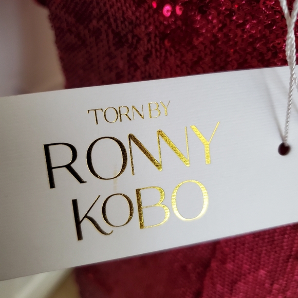 Ronny Kobo Linsay Pink Sparkle Sequins Cocktail Mini Dress Women's Size Medium - Picture 11 of 11